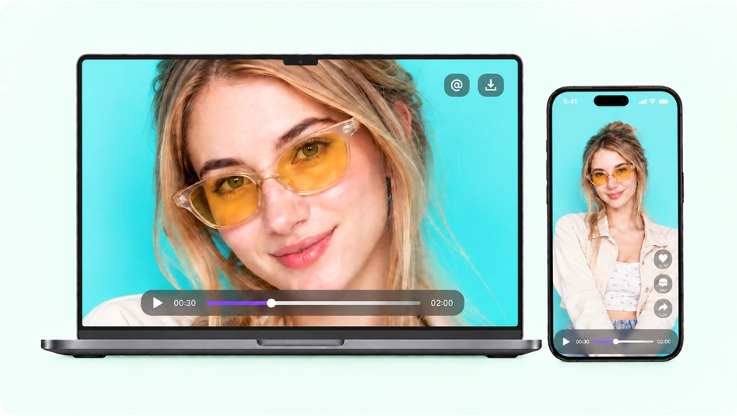 Work Across Web and App — MOVO AI Video Agent illustration