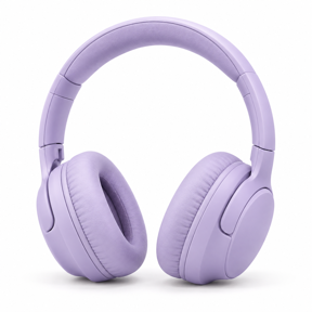 Lavender headphones on a white background