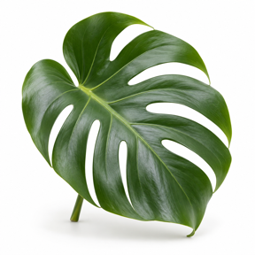 Green leaf on a white background
