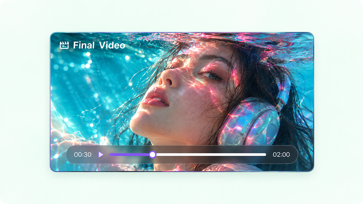 A complete long-form video in the MOVO AI player