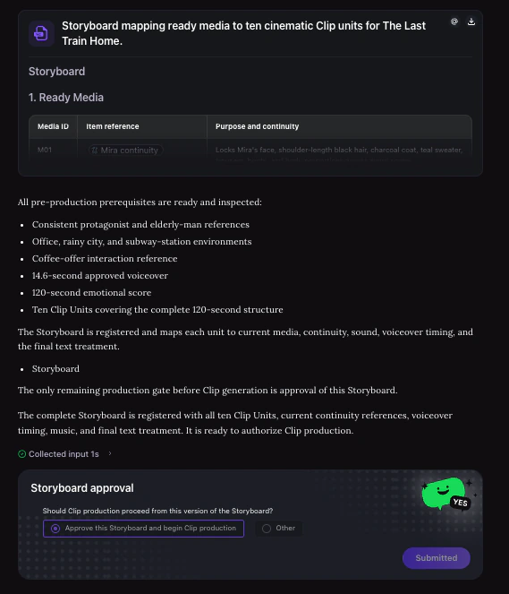 Review the storyboard and video script